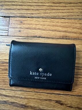 Kate Spade Black Leather Compact Wallet